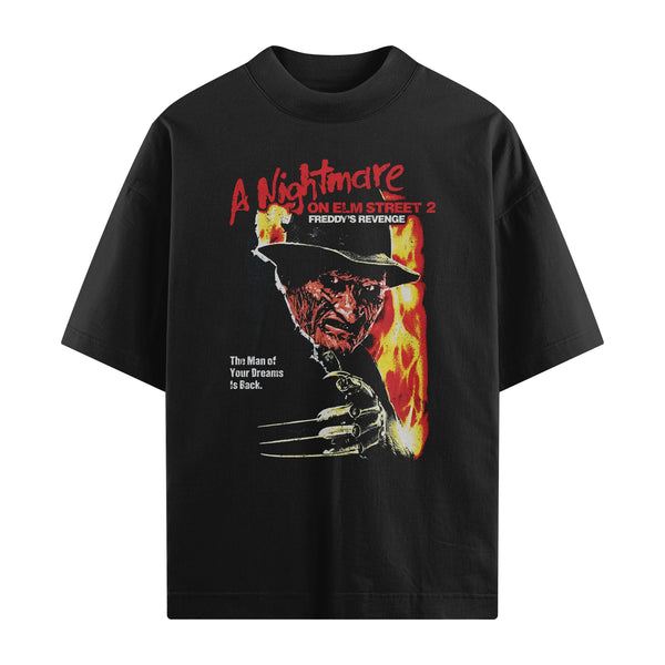 Camiseta Oversized Algodão Freddy Krueger - A Hora do Pesadelo Freddy’s Revenge 2